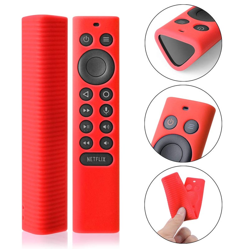 VSEER [2 Pack] Silicone Protective Cover for NVIDIA Shield TV Pro/4K HDR Remote Controller Series, Light Weight Kids-Friendly Silicone Skin Anti-Slip/Shockproof with Hand Strap (Red & Blue) - Image 2